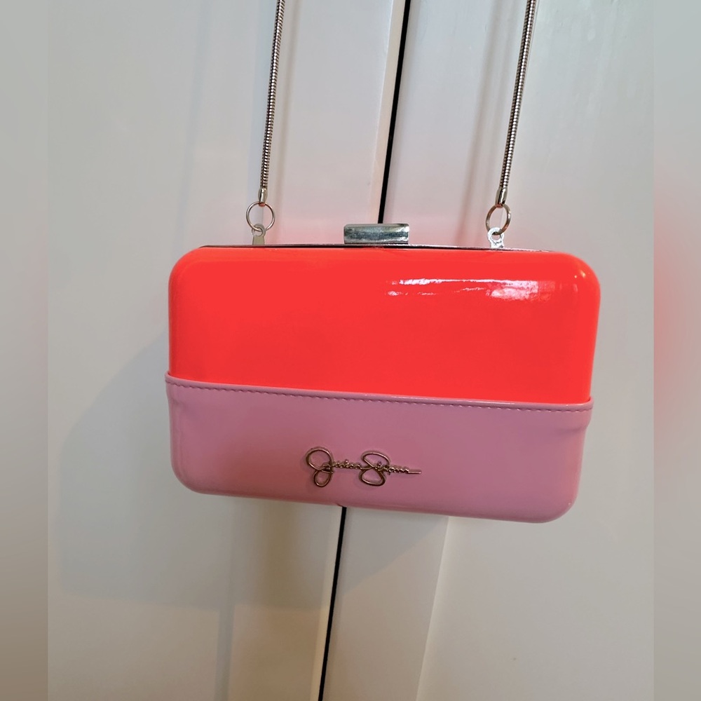 Stylish Orange and Pink Clutch Bag